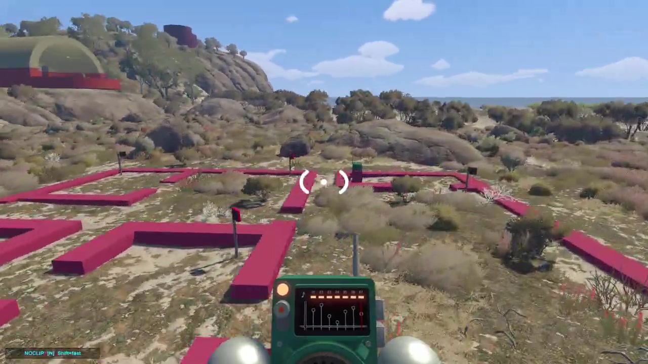 The flat-topped red radio station on the far edge of the map near the Yellow Tower