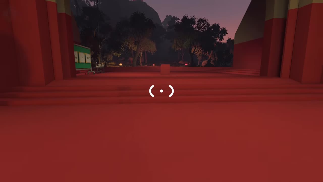 The tutorial room / spawn area where the route to the ending building begins