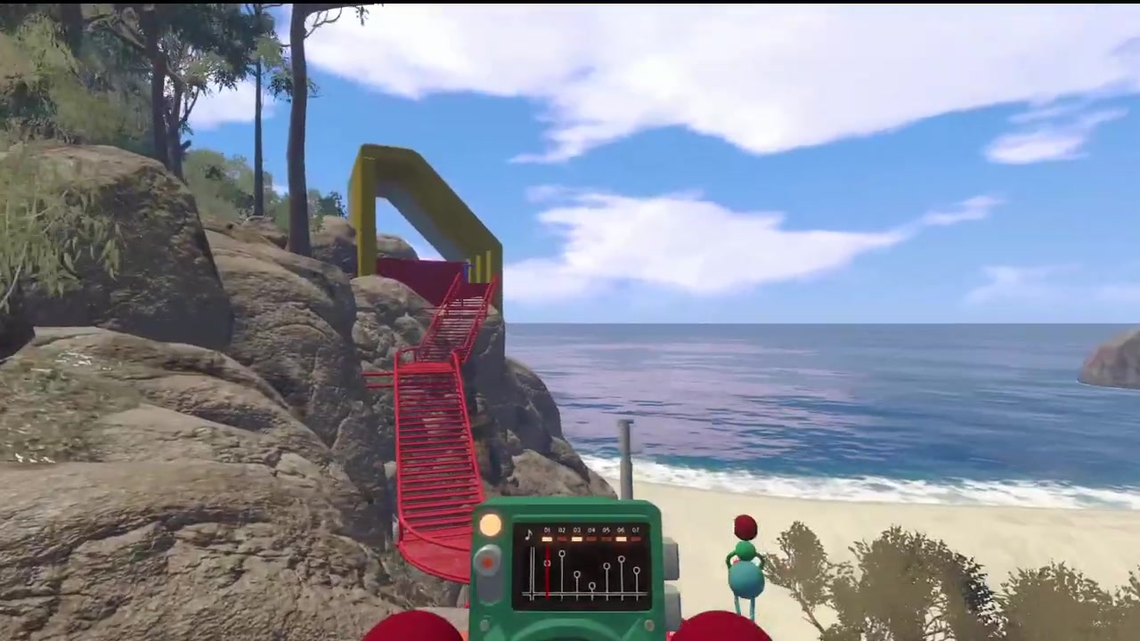 The two shoreline buildings that together form the beach sign puzzle