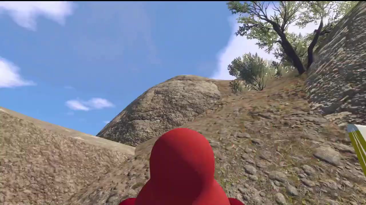 Climbing the hill toward the Green Tower, with the Blue Tower behind and the lift lines ahead