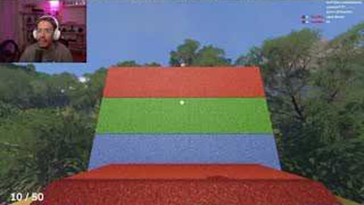 Coloured block stairs used for the leapfrog section of the BIG WALK course