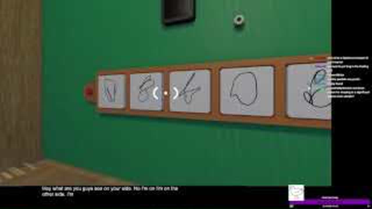 Hand-drawn candidate symbols indexed consistently inside the BIG WALK split rooms