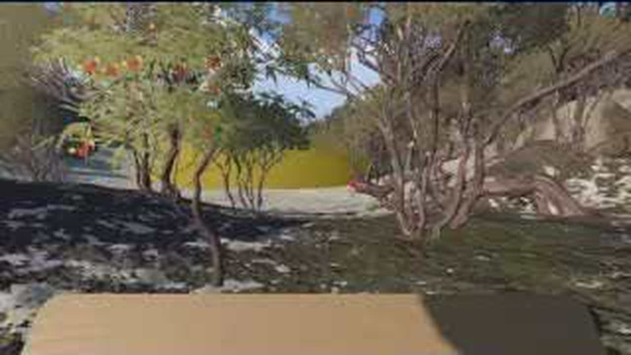 View toward the yellow split maze from BIG WALK Red Tower