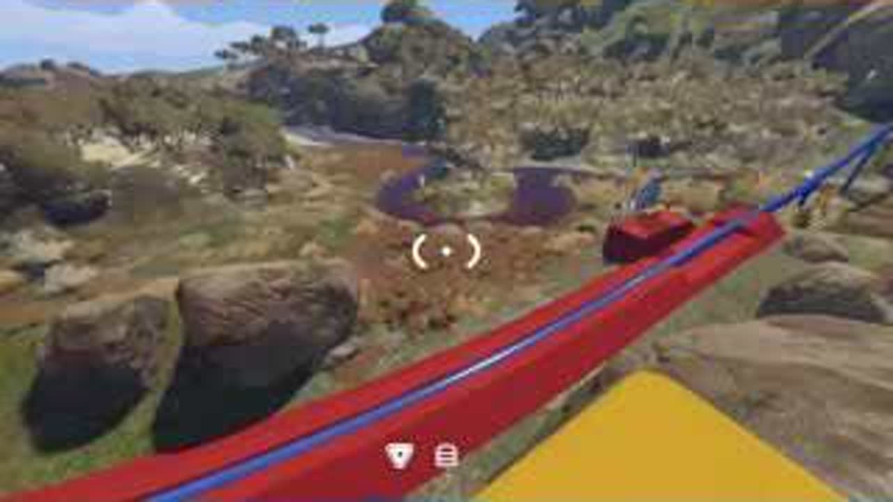 View down the launch route toward the BIG WALK cannonball landing field